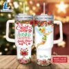 Custom Name Tinker Bell Sweet But Twisted Christmas Theme Pattern 40oz Tumbler with Handle and Straw Lid