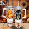 Custom Name Winnie the Pooh Halloween Costume Its Spooky Season 40oz Stainless Steel Tumbler with Handle and Straw Lid