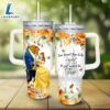 Disney Beauty and the Beast Flower Pattern 40oz Tumbler with Handle and Straw Lid 3 Disney Beauty and the Beast Flower Pattern 40oz Tumbler with Handle and Straw Lid