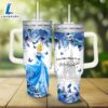 Disney Cinderella Princess Flower Pattern 40oz Tumbler with Handle and Straw Lid 3 Disney Cinderella Princess Flower Pattern 40oz Tumbler with Handle and Straw Lid