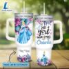 Disney Custom Name Just A Girl Loves Cinderella Princess Flower Pattern 40oz Tumbler with Handle and Straw Lid 3 Disney Custom Name Just A Girl Loves Cinderella Princess Flower Pattern 40oz Tumbler with Handle and Straw Lid
