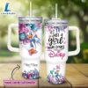 Disney Custom Name Just A Girl Loves Daisy Duck Flower Pattern 40oz Tumbler with Handle and Straw Lid 2 Disney Custom Name Just A Girl Loves Daisy Duck Flower Pattern 40oz Tumbler with Handle and Straw Lid