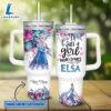 Disney Custom Name Just A Girl Loves Elsa Princess Flower Pattern 40oz Tumbler with Handle and Straw Lid 3 Disney Custom Name Just A Girl Loves Elsa Princess Flower Pattern 40oz Tumbler with Handle and Straw Lid
