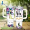 Disney Custom Name Just A Girl Loves Mulan Flower Pattern 40oz Tumbler with Handle and Straw Lid 3 Disney Custom Name Just A Girl Loves Mulan Flower Pattern 40oz Tumbler with Handle and Straw Lid