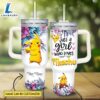 Disney Custom Name Just A Girl Loves Pikachu Flower Pattern 40oz Tumbler with Handle and Straw Lid 2 Disney Custom Name Just A Girl Loves Pikachu Flower Pattern 40oz Tumbler with Handle and Straw Lid