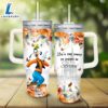 Disney Goofy Flower Pattern 40oz Tumbler with Handle and Straw Lid