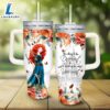 Disney Merida Princess Flower Pattern 40oz Tumbler with Handle and Straw Lid