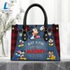 Just A Girl Loves Mickey Mouse Red Gingham Jean Pattern Premium Leather Handbag 3 Just A Girl Loves Mickey Mouse Red Gingham Jean Pattern Premium Leather Handbag