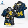 Michigan Wolverines Mickey Mouse Floral Short Sleeve Hawaii Shirt