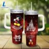 Mickey Mouse Castle Glitter Pattern 40oz Tumbler with Handle and Straw Lid