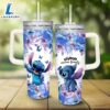 Stitch Flower Pattern 40oz Tumbler with Handle and Straw Lid 2 Stitch Flower Pattern 40oz Tumbler with Handle and Straw Lid
