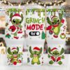 Stitch Stanley Cup 40Oz Christmas Disney Lilo And Stitch Stainless Steel Tumbler Cartoon Grinch Mode On 40 Oz Travel Cup With Handle Xmas Gift For Family