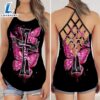 Breast Cancer Awareness Criss-Cross Tank Top Christian Faith Butterfly Cross 3 Breast Cancer Awareness Criss Cross Tank Top Christian Faith Butterfly Cross
