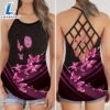 Breast Cancer Awareness Criss-Cross Tank Top Pink Butterfly 2 Breast Cancer Awareness Criss Cross Tank Top Pink Butterfly