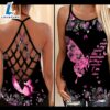 Breast Cancer Awareness Criss Cross Tank Top Pink Butterfly I Wear My Scars Like A Warrior