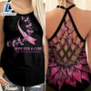 Breast Cancer Awareness Criss Cross Tank Top Pink Dragonflies Ribbon Hope For A Cure