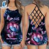 Breast Cancer Awareness Criss Cross Tank Top Pink Faith Hope Love Magic Butterfly Floral
