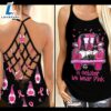 Breast Cancer Awareness Criss Cross Tank Top Pink Gnomes On Truck We Wear Pink