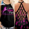Breast Cancer Awareness Criss Cross Tank Top Pink Horse I Wear Pink For Breast Cancer