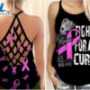 Breast Cancer Awareness Criss Cross Tank Top Pink Ribbon Baby Groot Fight For A Cure