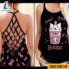 Breast Cancer Awareness Criss Cross Tank Top Pink Ribbon Boba Boba Boobs