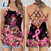 Breast Cancer Awareness Criss-Cross Tank Top Pink Ribbon Fairy Sugar Skull Girl Floral 3 Breast Cancer Awareness Criss Cross Tank Top Pink Ribbon Fairy Sugar Skull Girl Floral