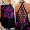 Breast Cancer Awareness Criss-Cross Tank Top Pink Ribbon Give Cancer The Boot 2 Breast Cancer Awareness Criss Cross Tank Top Pink Ribbon Give Cancer The Boot
