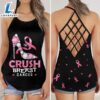 Breast Cancer Awareness Criss Cross Tank Top Pink Ribbon High Heel Crush