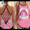 Breast Cancer Awareness Criss Cross Tank Top Pink Ribbon Rainbow In October We Wear Pink