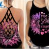 Breast Cancer Awareness Criss-Cross Tank Top Pink Sunflower Fight Like A Daughter 3 Breast Cancer Awareness Criss Cross Tank Top Pink Sunflower Fight Like A Daughter