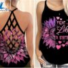 Breast Cancer Awareness Criss-Cross Tank Top Pink Sunflower Fight Like A Sister 2 Breast Cancer Awareness Criss Cross Tank Top Pink Sunflower Fight Like A Sister