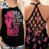 Breast Cancer Awareness Criss-Cross Tank Top Pink Sunflower Her Fight Is Our Fight 2 Breast Cancer Awareness Criss Cross Tank Top Pink Sunflower Her Fight Is Our Fight