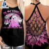 Breast Cancer Awareness Criss-Cross Tank Top Pink Sunflower In October Even Ghosts Wear Pink 3 Breast Cancer Awareness Criss Cross Tank Top Pink Sunflower In October Even Ghosts Wear Pink