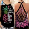 Breast Cancer Awareness Criss-Cross Tank Top Pink Sunflower Pineapple She Is A Perfect Combination 2 Breast Cancer Awareness Criss Cross Tank Top Pink Sunflower Pineapple She Is A Perfect Combination