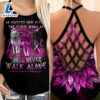 Breast Cancer Awareness Criss-Cross Tank Top Pink Sunflower Wolfs You'll Never Walk Alone 3 Breast Cancer Awareness Criss Cross Tank Top Pink Sunflower Wolfs Youll Never Walk Alone