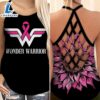 Breast Cancer Awareness Criss-Cross Tank Top Pink Sunflower Wonder Warrior 3 Breast Cancer Awareness Criss Cross Tank Top Pink Sunflower Wonder Warrior