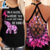 Breast Cancer Awareness Criss-Cross Tank Top Sunflower Elephant In A World Where You Can Be Anything Be Kind 2 Breast Cancer Awareness Criss Cross Tank Top Sunflower Elephant In A World Where You Can Be Anything Be Kind