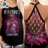 Breast Cancer Awareness Criss-Cross Tank Top Sunflower Fight Breast Cancer Girl 3 Breast Cancer Awareness Criss Cross Tank Top Sunflower Fight Breast Cancer Girl