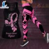 Butterfly Breast Cancer Awareness Hollow Tank Top amp Leggings