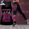 In October We Wear Pink Breast Cancer Awareness 3D Hollow Tank Top amp Leggings BCAS036