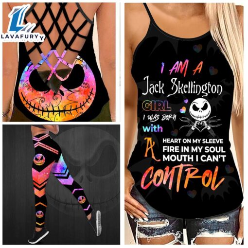 Jack Skellington Girl Criss-Cross Tank Top
