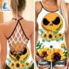 Sunflower Jack Skellington Face Criss Cross Tank Top