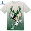 NBA Milwaukee Bucks Mickey Tshirt Adult And Kid Tshirt
