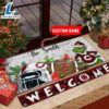 NCAA Colgate Raiders Grinch Christmas Welcome Football Doormat Custom Name