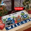 NCAA Duke Blue Devils Grinch Christmas Welcome Football Doormat Custom Name
