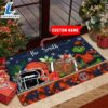 NCAA Illinois Fighting Illini Grinch Christmas Welcome Football Doormat Custom Name