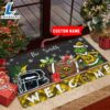 NCAA Iowa Hawkeyes Grinch Christmas Welcome Football Doormat Custom Name