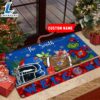 NCAA Kansas Jayhawks Grinch Christmas Welcome Football Doormat Custom Name