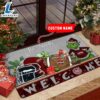 NCAA Mississippi State Bulldogs Grinch Christmas Welcome Football Doormat Custom Name