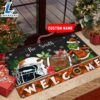 NCAA Oklahoma State Cowboys Grinch Christmas Welcome Football Doormat Custom Name